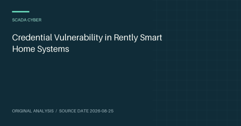Credential Vulnerability in Rently Smart Home Systems