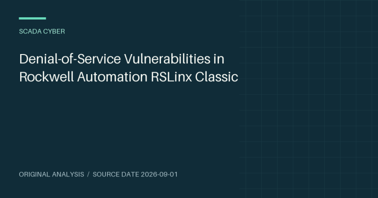 Denial-of-Service Vulnerabilities in Rockwell Automation RSLinx Classic
